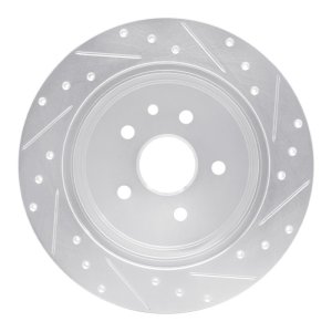 Lexus GS430 Brake Rotor (1) - Rear Left - R1 Concepts - Drilled & Slotted - Silver - `98-`10